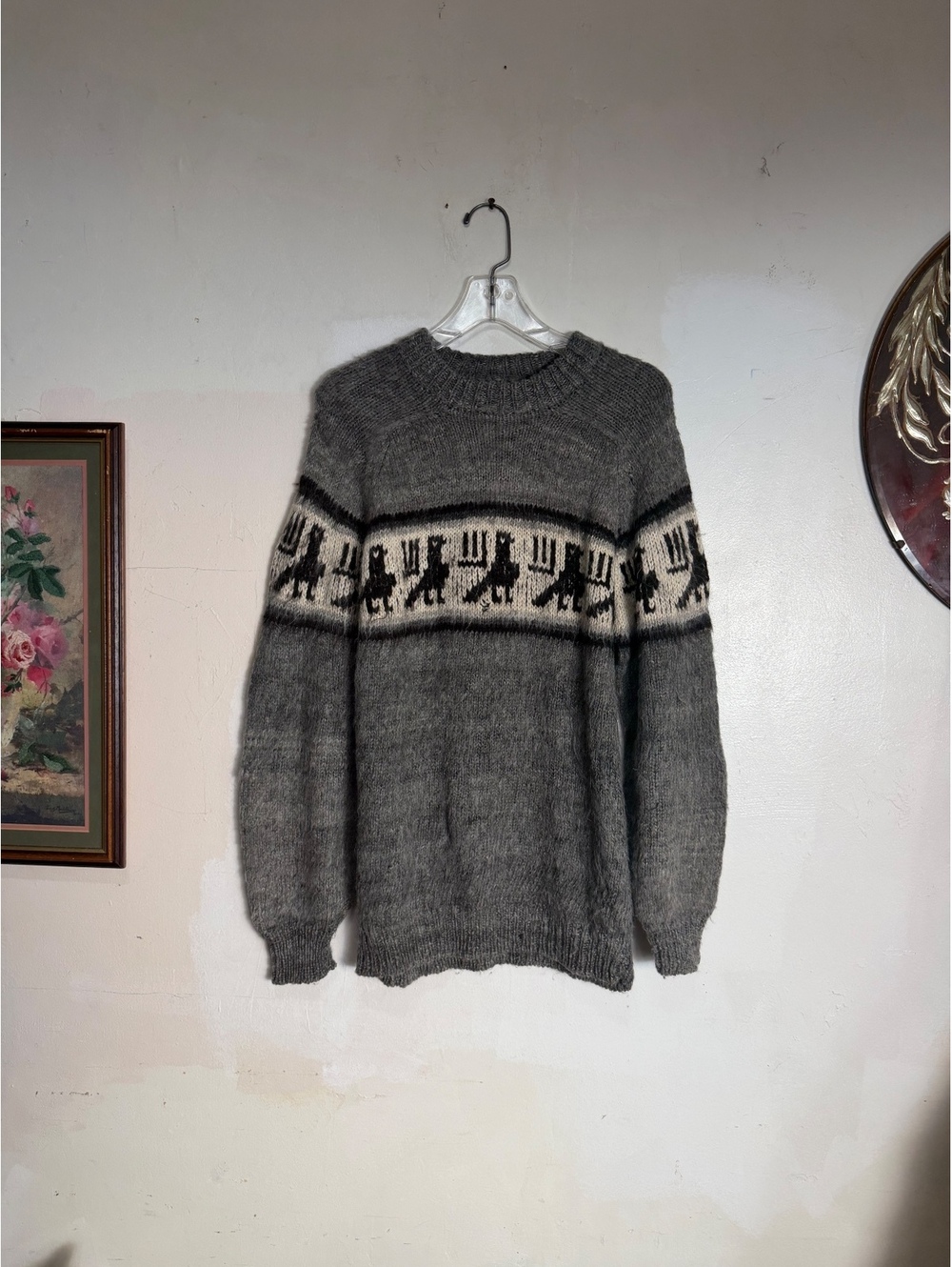 Handmade Bolivian Alpaca Wool Sweater with Traditional Pattern